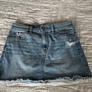 American Eagle Outfitters Blue Distressed Mini Skirt